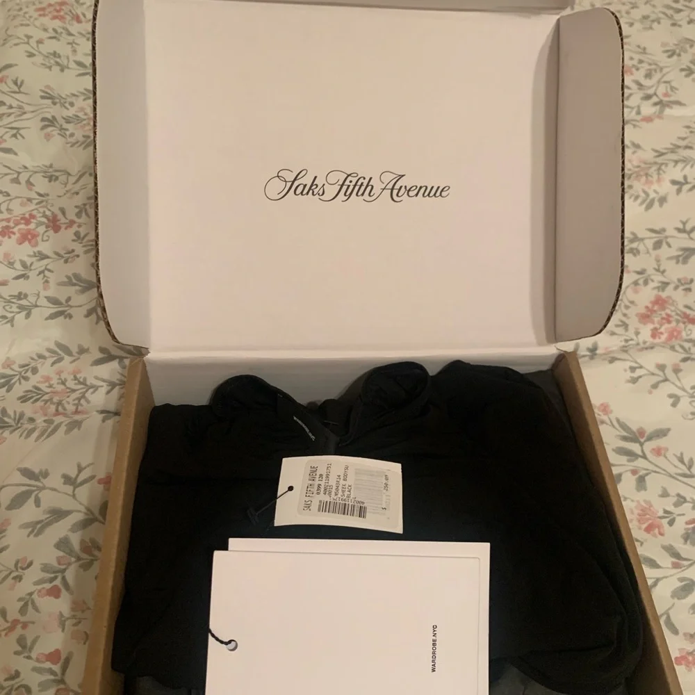Saks Fifth Avenue WARDROBE.NYC Elegant Black Long Sleeve Bodysuit - Picture 8 of 8